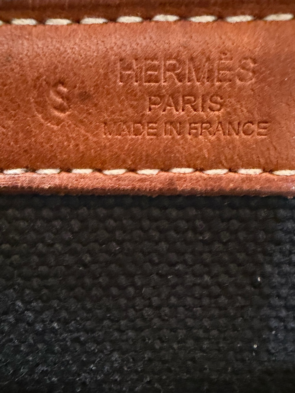 Hermes Black Tote with Tan Handles - Picture 11 of 12
